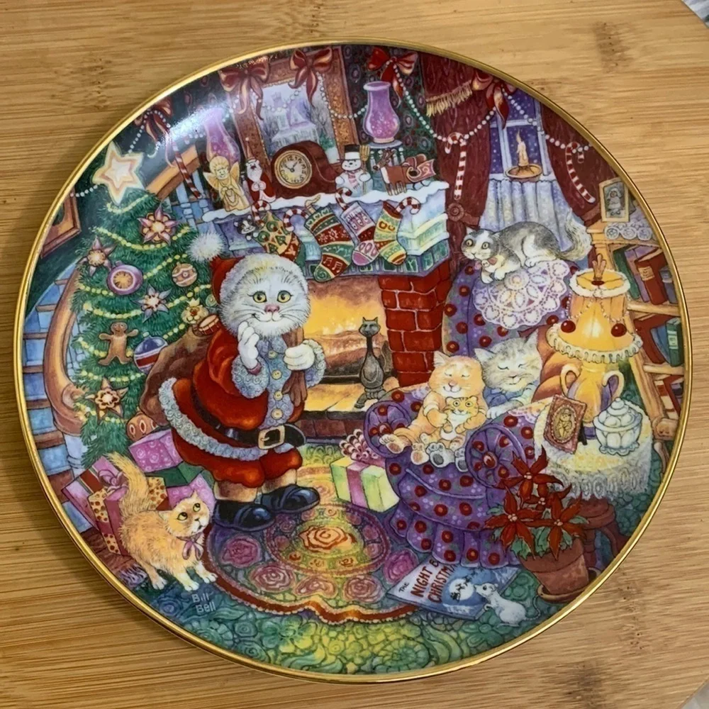 Franklin Mint | Not A Creature Was Purring LE Porcelain LE1578 24k Trim Plate